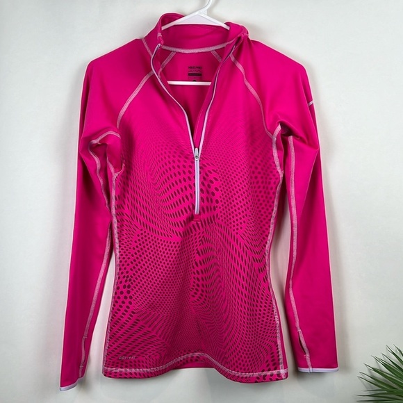 Nike Tops - Nike Pro Pullover Pink Athletic Athleisure Small Half Zip Modern